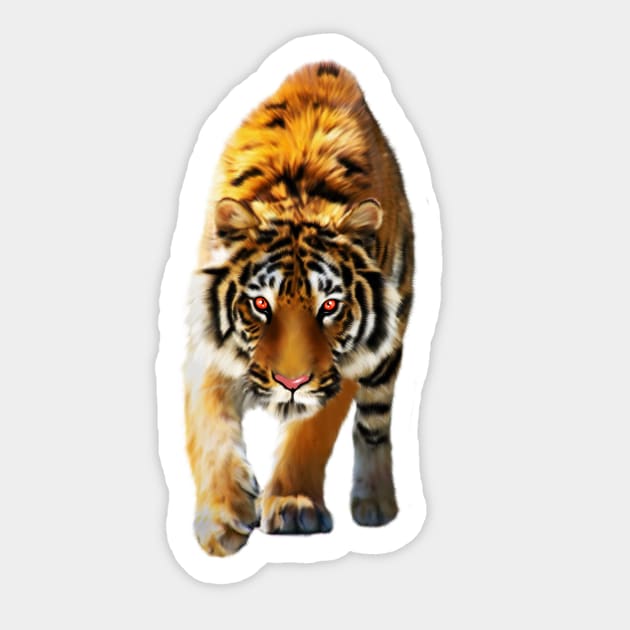 Tiger stalking, Love Tigers, Big Cat Sticker by logiamerch